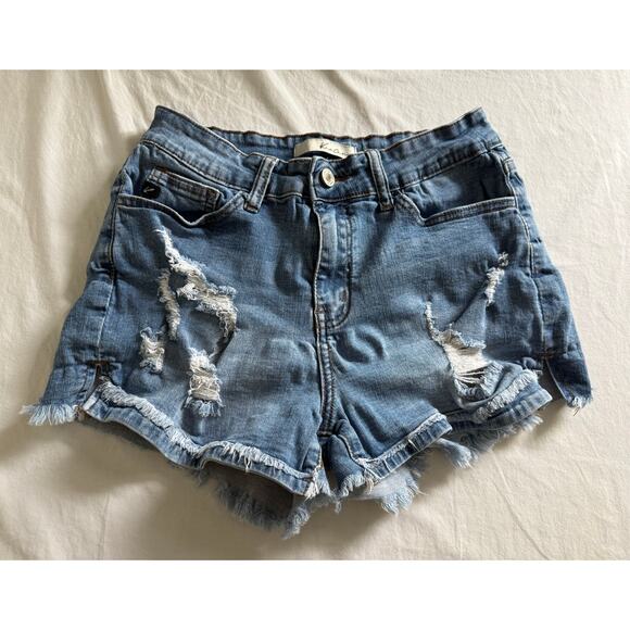 KanCan‎ Cut Off Shorts Womens Size 27 High Rise Distressed Ripped Jean Estilo - Picture 1 of 9